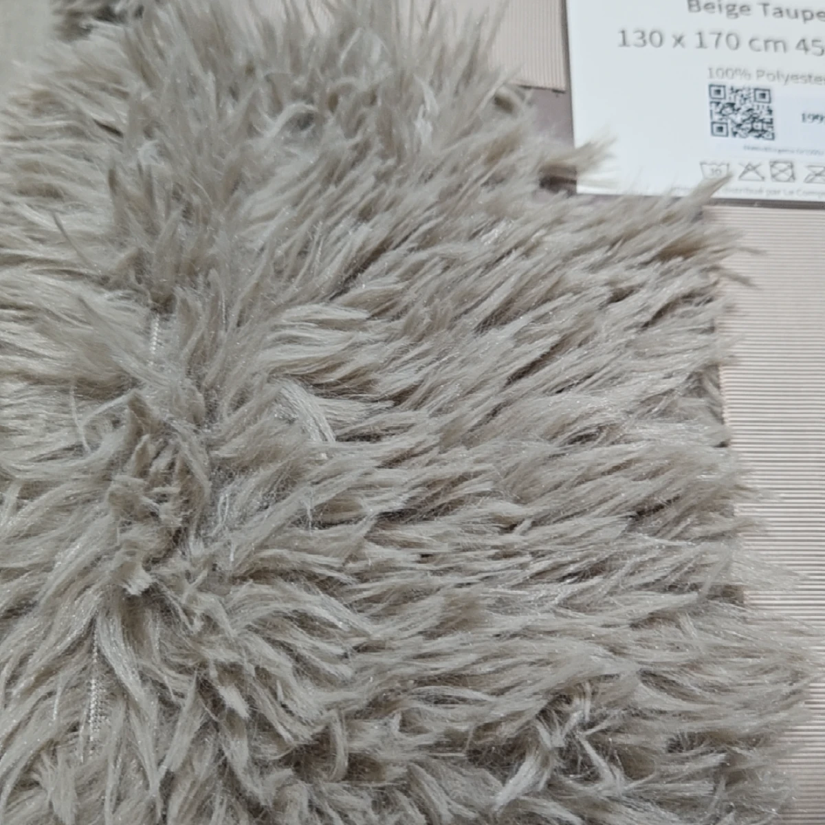 Plaid Longwool Beige taupe